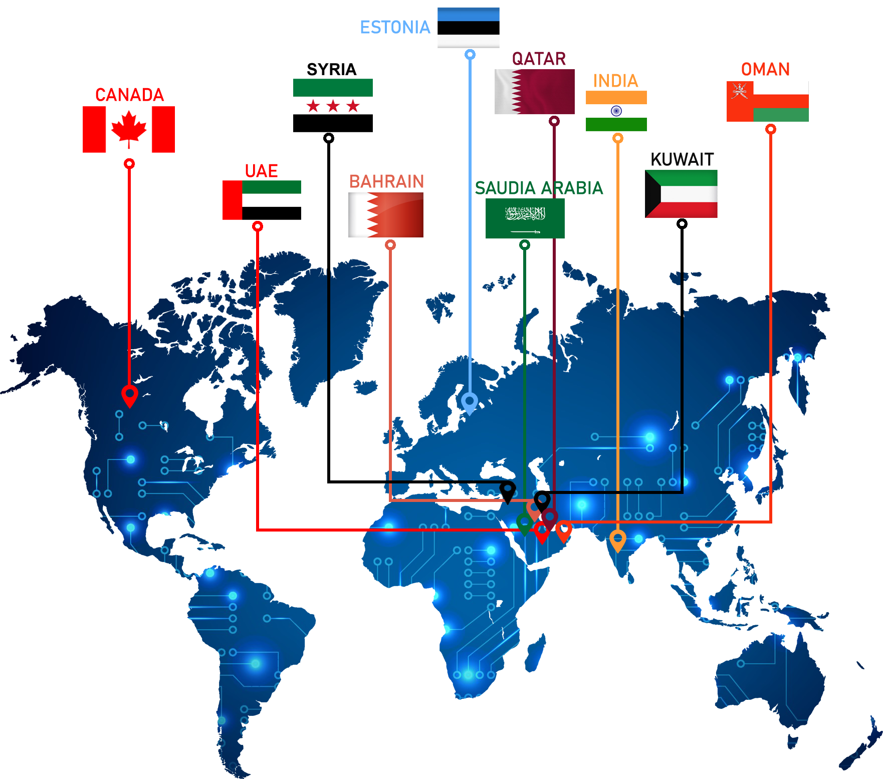 world-map branch office location